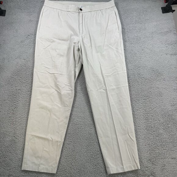 Bonobos Pants Mens XL Beige Elastic Waist 31” Inseam Tencel Blend Drawstring - Picture 1 of 12